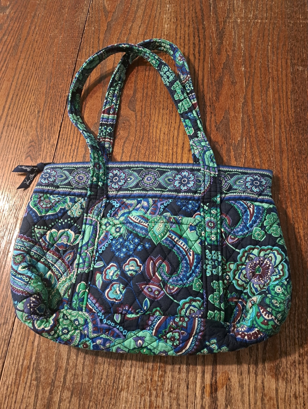 Vintage Vera Bradley Blue White Floral Purse Handbag Shoulder Bag Tote